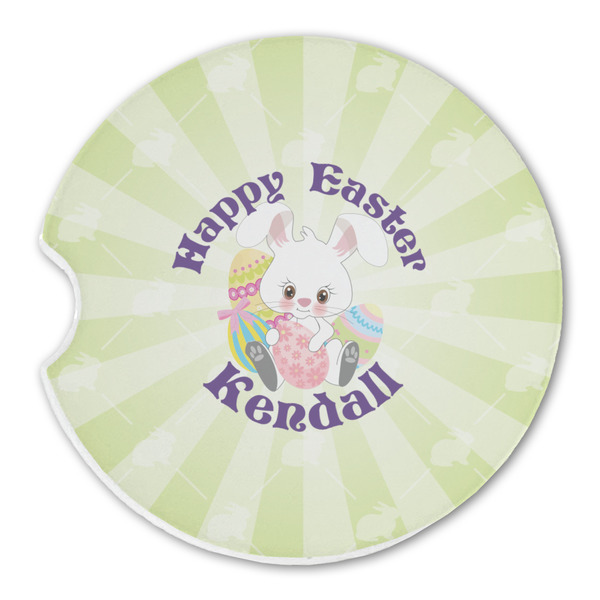 Custom Easter Bunny Sandstone Car Coaster - Single (Personalized)
