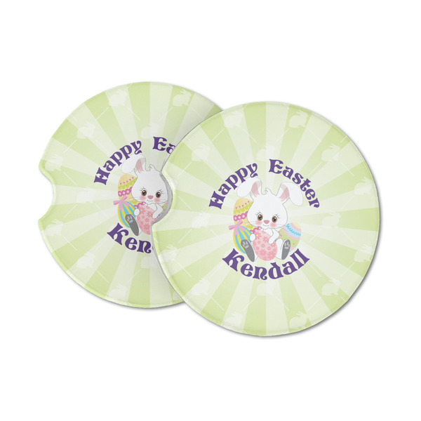 Custom Easter Bunny Sandstone Car Coasters - Set of 2 (Personalized)