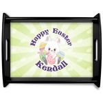 Easter Bunny Black Wooden Tray - Large (Personalized)