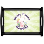 Easter Bunny Black Wooden Tray - Small (Personalized)