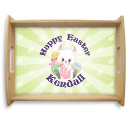 Easter Bunny Natural Wooden Tray - Large (Personalized)