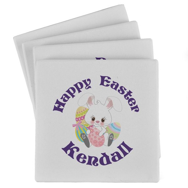 Custom Easter Bunny Absorbent Stone Coasters - Set of 4 (Personalized)