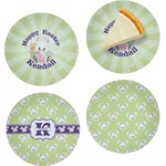 Easter Bunny Set of 4 Glass Appetizer / Dessert Plate 8" (Personalized)