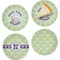Easter Bunny Set of 4 Glass Appetizer / Dessert Plate 8" (Personalized)