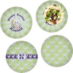 Easter Bunny Set of 4 Glass Lunch / Dinner Plate 10" (Personalized)