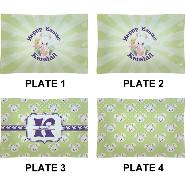 Easter Bunny Set of Rectangular Appetizer / Dessert Plates (Approval)