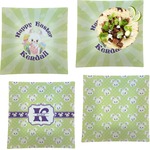 Easter Bunny Set of 4 Glass Square Lunch / Dinner Plate 9.5" (Personalized)