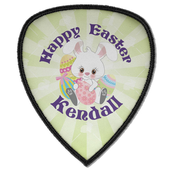 Custom Easter Bunny Iron on Shield Patch A w/ Name or Text