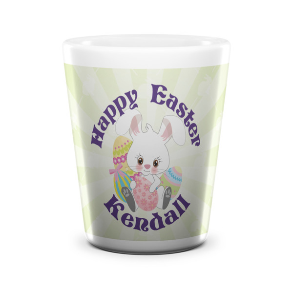 Custom Easter Bunny Ceramic Shot Glass - 1.5 oz - White - Single (Personalized)