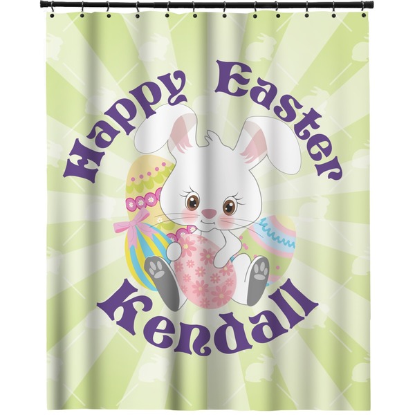 Custom Easter Bunny Extra Long Shower Curtain - 70"x84" (Personalized)