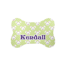 Easter Bunny Bone Shaped Dog Food Mat (Small) (Personalized)