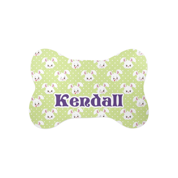Custom Easter Bunny Bone Shaped Dog Food Mat (Small) (Personalized)