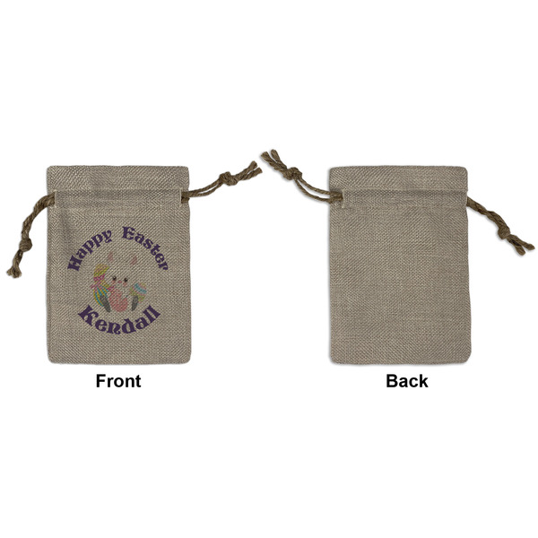 Easter Bunny Small Burlap Gift Bag - Front Approval