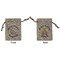 Easter Bunny Small Burlap Gift Bag - Front and Back
