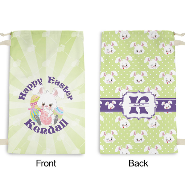 Easter Bunny Small Laundry Bag - Front & Back View