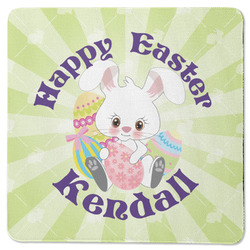 Easter Bunny Square Rubber Backed Coaster (Personalized)