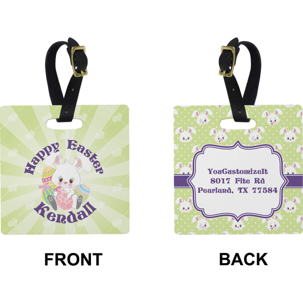 Easter Bunny Square Luggage Tag (Front + Back)
