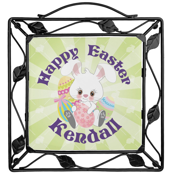 Custom Easter Bunny Square Trivet (Personalized)