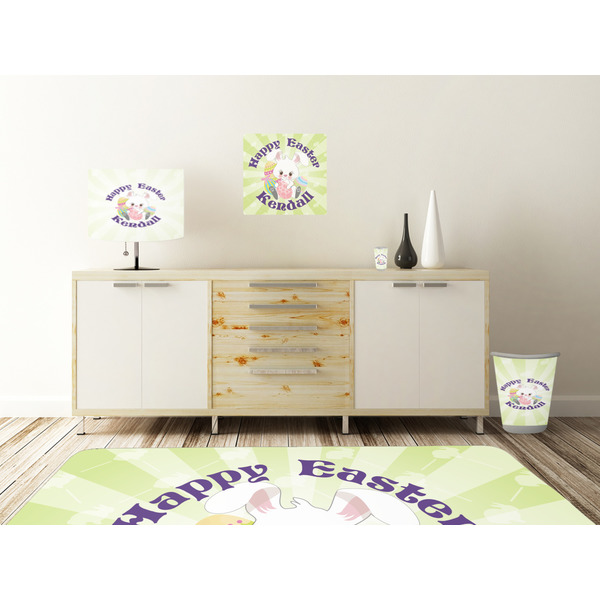 Easter Bunny Square Wall Decal Wooden Desk