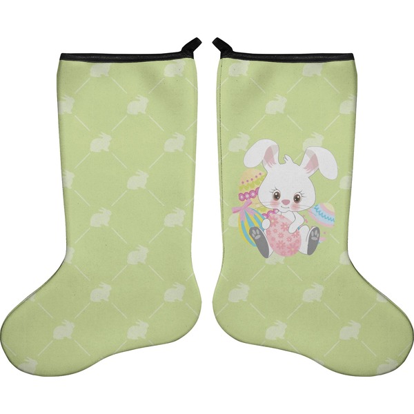 Custom Easter Bunny Holiday Stocking - Double-Sided - Neoprene