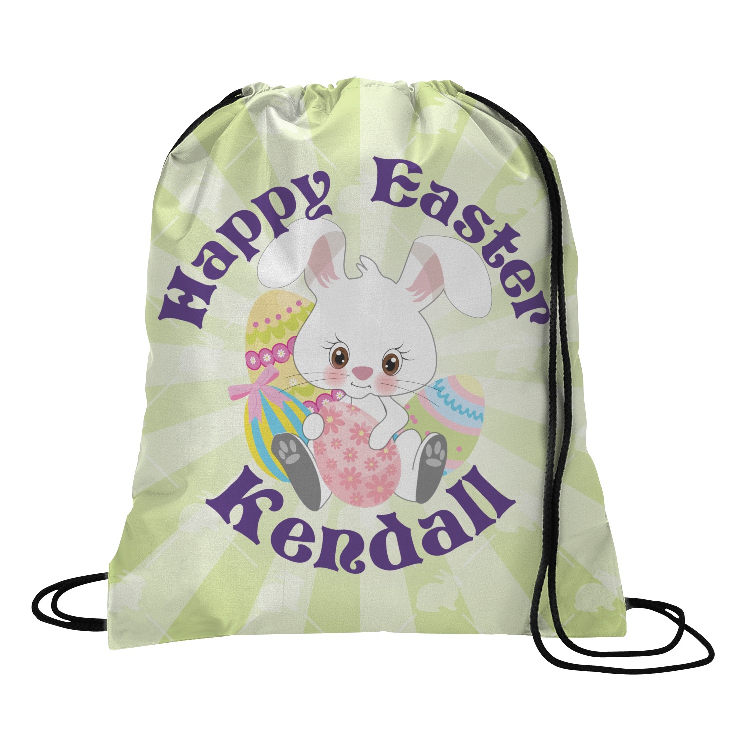 Easter Bunny Drawstring Backpack Large (Personalized) YouCustomizeIt