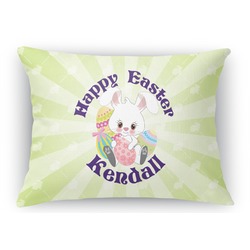 Easter Bunny Rectangular Throw Pillow Case (Personalized)