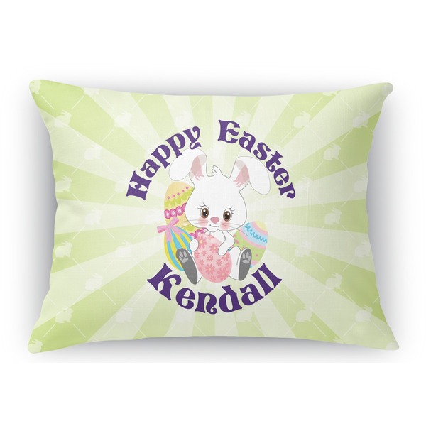 Custom Easter Bunny Rectangular Throw Pillow Case - 12"x18" (Personalized)