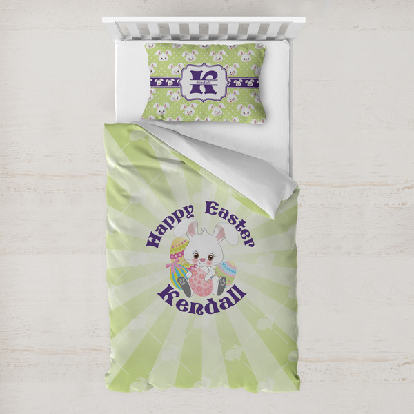 Custom Easter Bunny Toddler Bedding w/ Name or Text