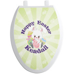 Easter Bunny Toilet Seat Decal - Elongated (Personalized)