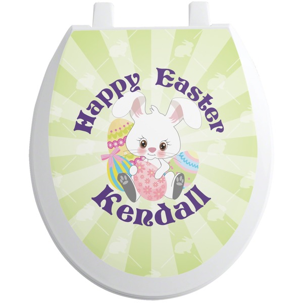 Custom Easter Bunny Toilet Seat Decal (Personalized)