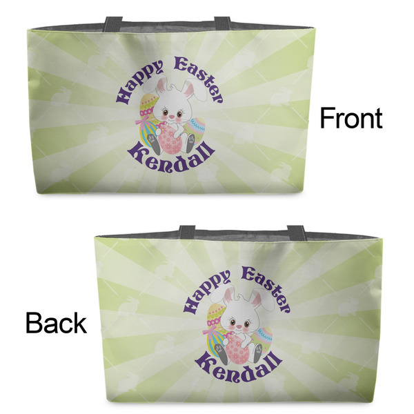 Easter Bunny Tote w/Black Handles - Front & Back Views