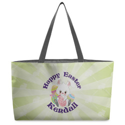 Easter Bunny Beach Totes Bag - w/ Black Handles (Personalized)