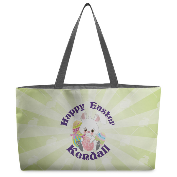 Custom Easter Bunny Beach Totes Bag - w/ Black Handles (Personalized)