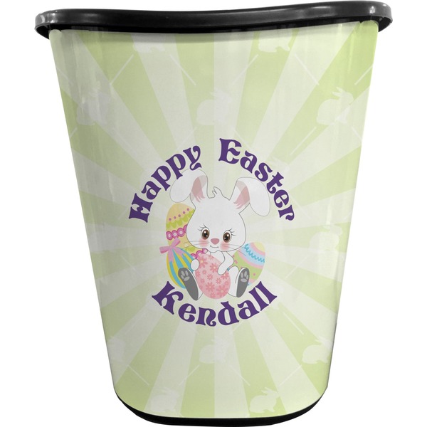 Custom Easter Bunny Waste Basket - Double Sided (Black) (Personalized)