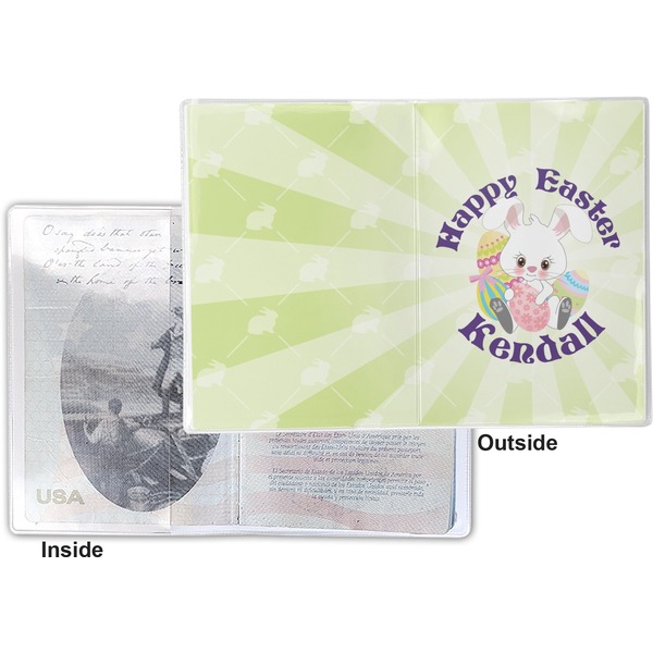 Easter Bunny Vinyl Passport Holder - Flat Front and Back