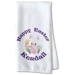 Easter Bunny Kitchen Towel - Waffle Weave - Partial Print (Personalized)