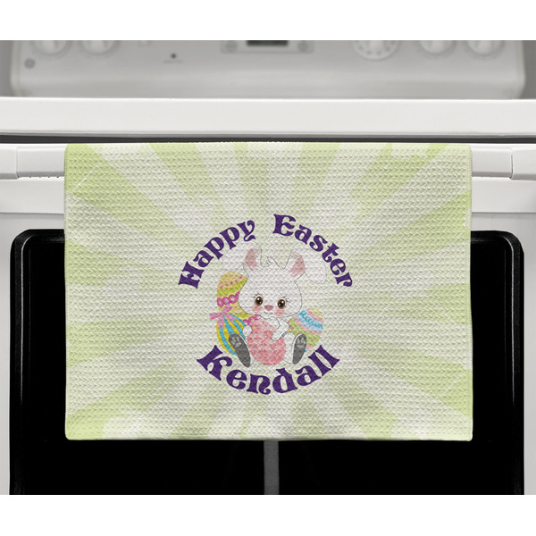 Easter Bunny Waffle Weave Towel - Full Color Print - Lifestyle2 Image