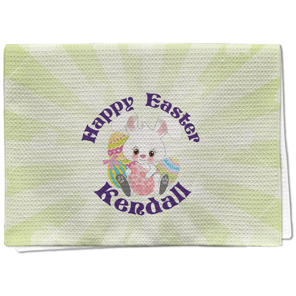 Custom Easter Bunny Kitchen Towel - Waffle Weave - Full Color Print (Personalized)