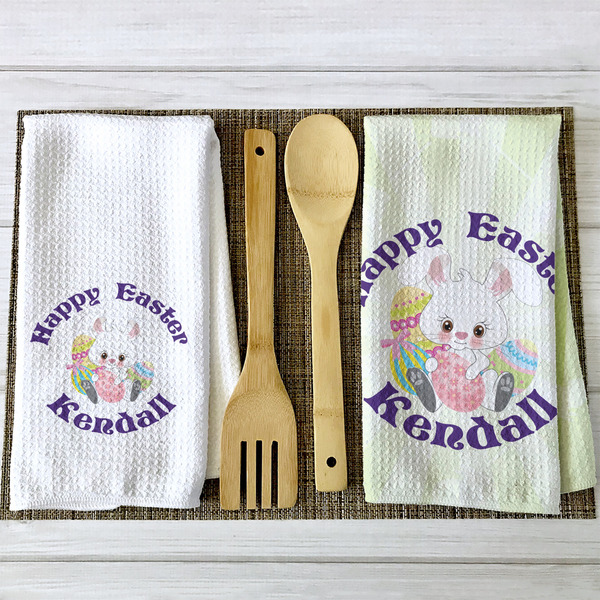 Easter Bunny Waffle Weave Towels - 2 Print Styles