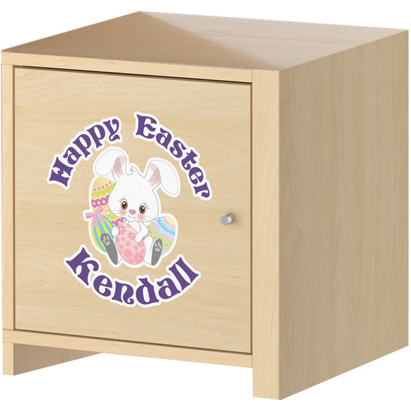 Easter Bunny Wall Graphic on Wooden Cabinet