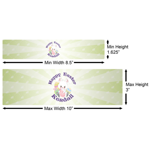 Easter Bunny Water Bottle Labels w/ Dimensions