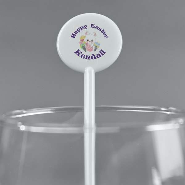 Easter Bunny White Plastic 5.5" Stir Stick - Round - Main