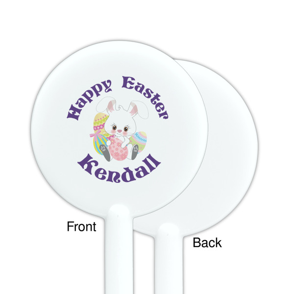Easter Bunny White Plastic 5.5" Stir Stick - Single Sided - Round - Front & Back