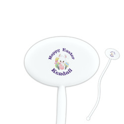 Easter Bunny 7" Oval Plastic Stir Sticks - White - Double Sided (Personalized)