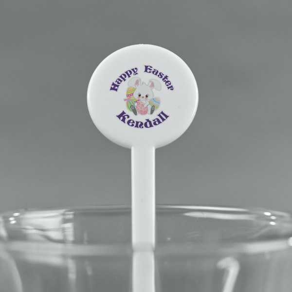 Easter Bunny White Plastic 7" Stir Stick - Round - Main