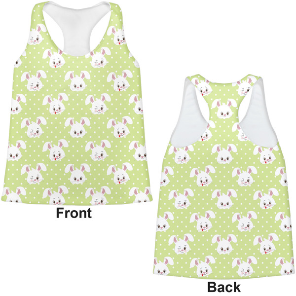 Easter Bunny Womens Racerback Tank Tops - Medium - Front and Back