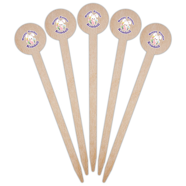 Easter Bunny Wooden 6" Food Pick - Round - Fan View