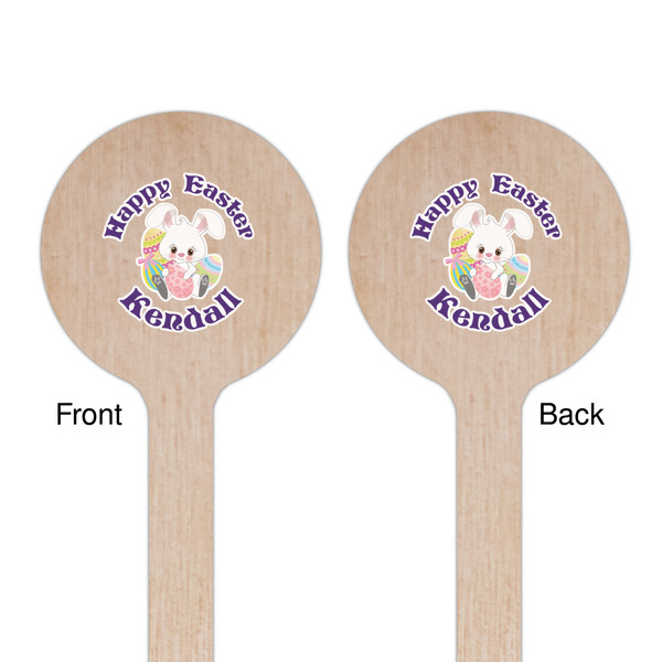Easter Bunny Wooden 6" Stir Stick - Round - Double Sided - Front & Back