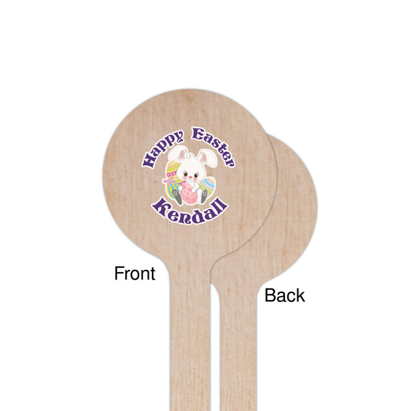 Easter Bunny Wooden 7.5" Stir Stick - Round - Single Sided - Front & Back