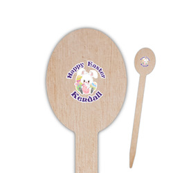 Easter Bunny Oval Wooden Food Picks - Single Sided (Personalized)